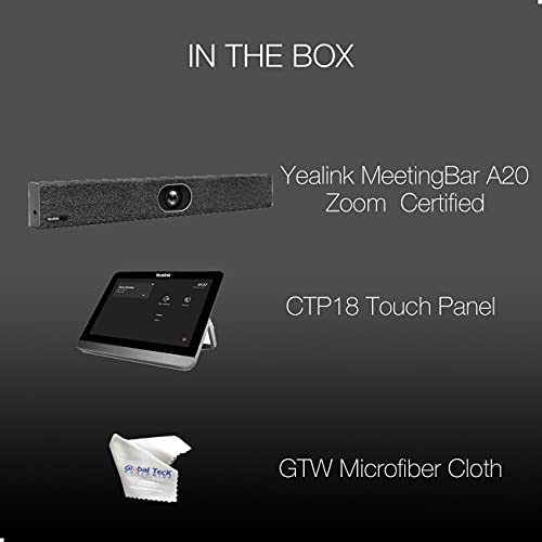 Yealink A20-020-Zoom Certified Meetingbar Conference System With Ctp18 Touch Console, Connects To Deskphone, Pc/Mac, Softphones - Works With Teams, Zoom, Skype, Microfiber Included - By Gtw #TOP13