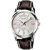 Casio #MTP1381L-7AV Men’s Classic Leather Band 50M Day Date Silver Dial Watch