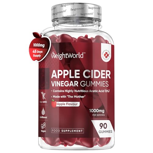 Apple Cider Vinegar Gummies With 'The Mother' 1000mg - 90 Vegan ACV Gummies - With Vitamin C, B12, B6, B9 & Beetroot Powder - Pure, Gelatine-free & Unfiltered (Apple Cider Vinegar Tablets Alternative)