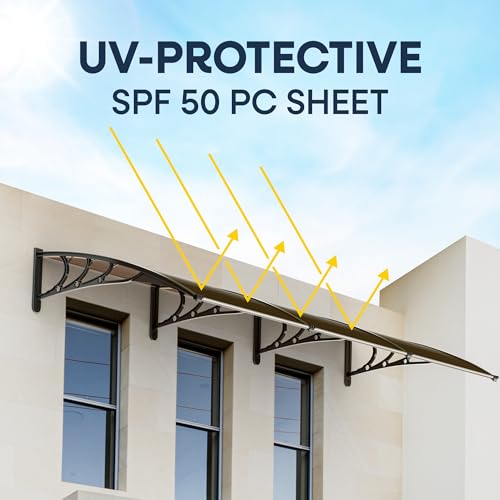 IDZO 40''x120'' Awnings for Doors, SPF 50+ UV-Protective Window Awning Exterior with Aluminum Alloy Connector, Use for Front Doors/Windows Overhang Awning for Sun Shutter, UV, Rain, Snow Protection - Thumbnail 6
