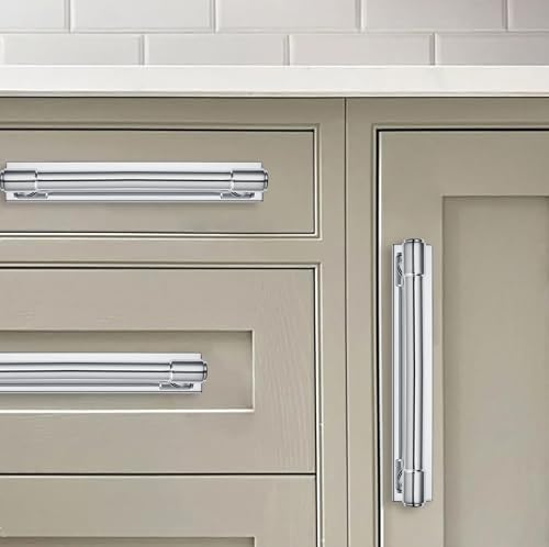 khtumeware 5 Pack 3-3/4 Inch(96 mm) Center to Center Polished Chrome Cabinet Pull Backplate with Base Plate Zinc Solid Kitchen Cabinet Handles Drawer Pulls Cabinet Hardware by khtumeware - Image 5