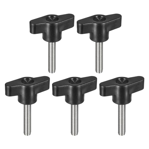 uxcell 5Pcs Clamping Screw Knob, M6 x 30mm Metric 304 Stainless Steel T Shaped Thumb Screws Handle for Quick Remove Hand Tightening Knob Replacement