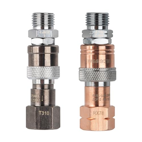 Oxy acetylene quick connect fittings | Cutting torch quick connect fittings | 9/16" Type B Couplers with Color-Coded Safety Design for Welding & Cutting Equipment