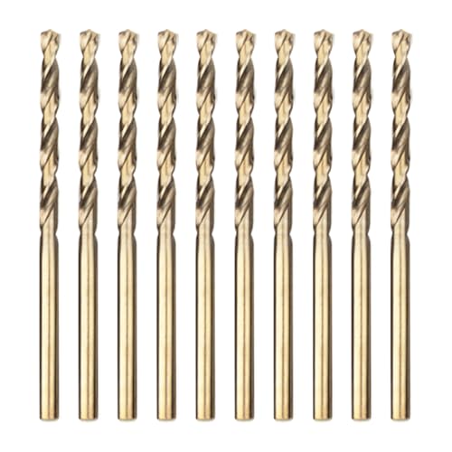 Meccion HSS-Co 10pcs 3.5mm Foret Hélicoïdal Professional Forets à Métaux en Acier Inoxydable, Standard DIN 338