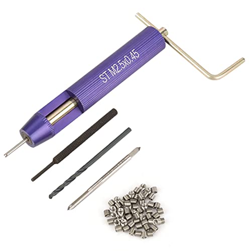 50pcs Stainless Steel M2.5 x 2D Helical Screw Thread Inserts, Coiled Wire Thread Repair Kit with Tap Drill Bit and Installation 