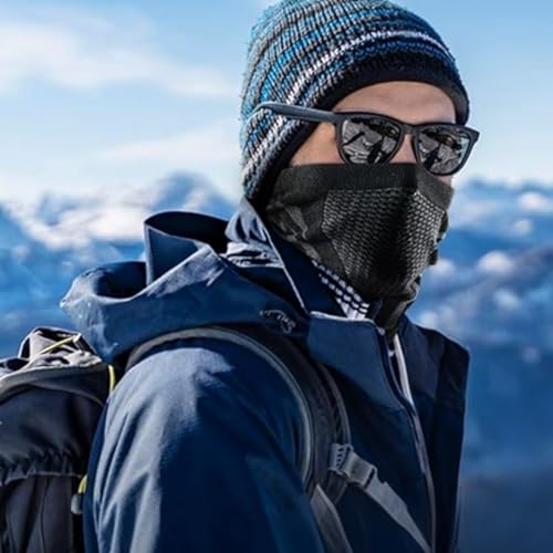 DAKLOP Motorrad-Gesichtsmaske, für Herbst/Winter Outdoor-Aktivitäten/Radfahren, atmungsaktive Wabenlöcher, hochelastisches Nylon, Halstuch warm