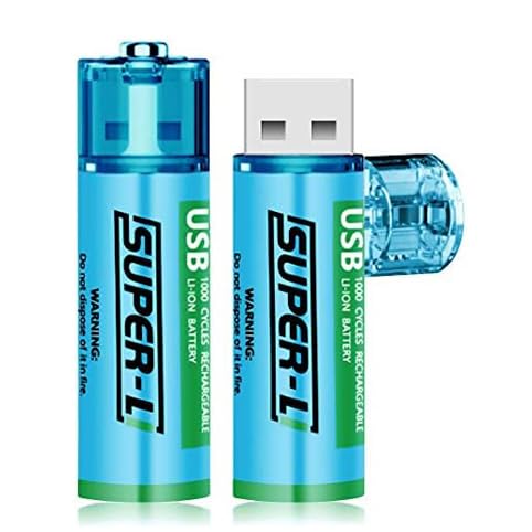 KAIASHA AA USB Rechargeable Li-Ion Battery for Remote Control, Mouse, Small Fan, Toy Battery (Pack of 2) with Type-C Charging Cable (1000 mAh AA)-picture-49