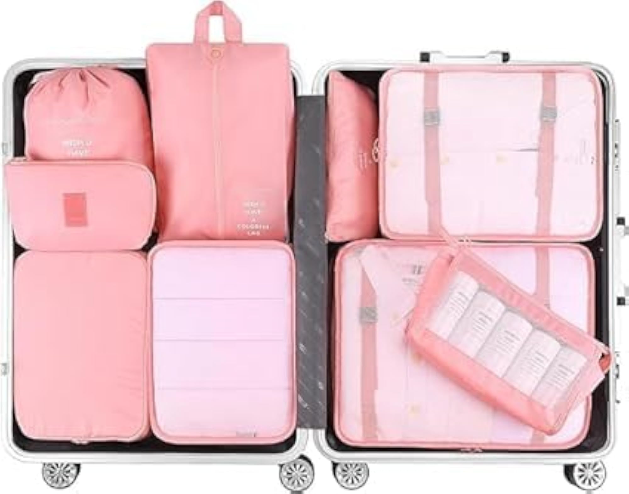 Travel Organizer Packing Cubes Set with Laundry Bag