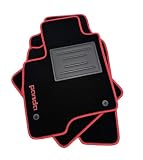 ASC Tappetini Auto in Moquette Nera Compatibili con FIAT PANDA -PANDINA HYBRID 312 III Serie dal 2019 al 2025 con Bordo Antiscivolo Battitacco in Gomma 1 Logo Rosso