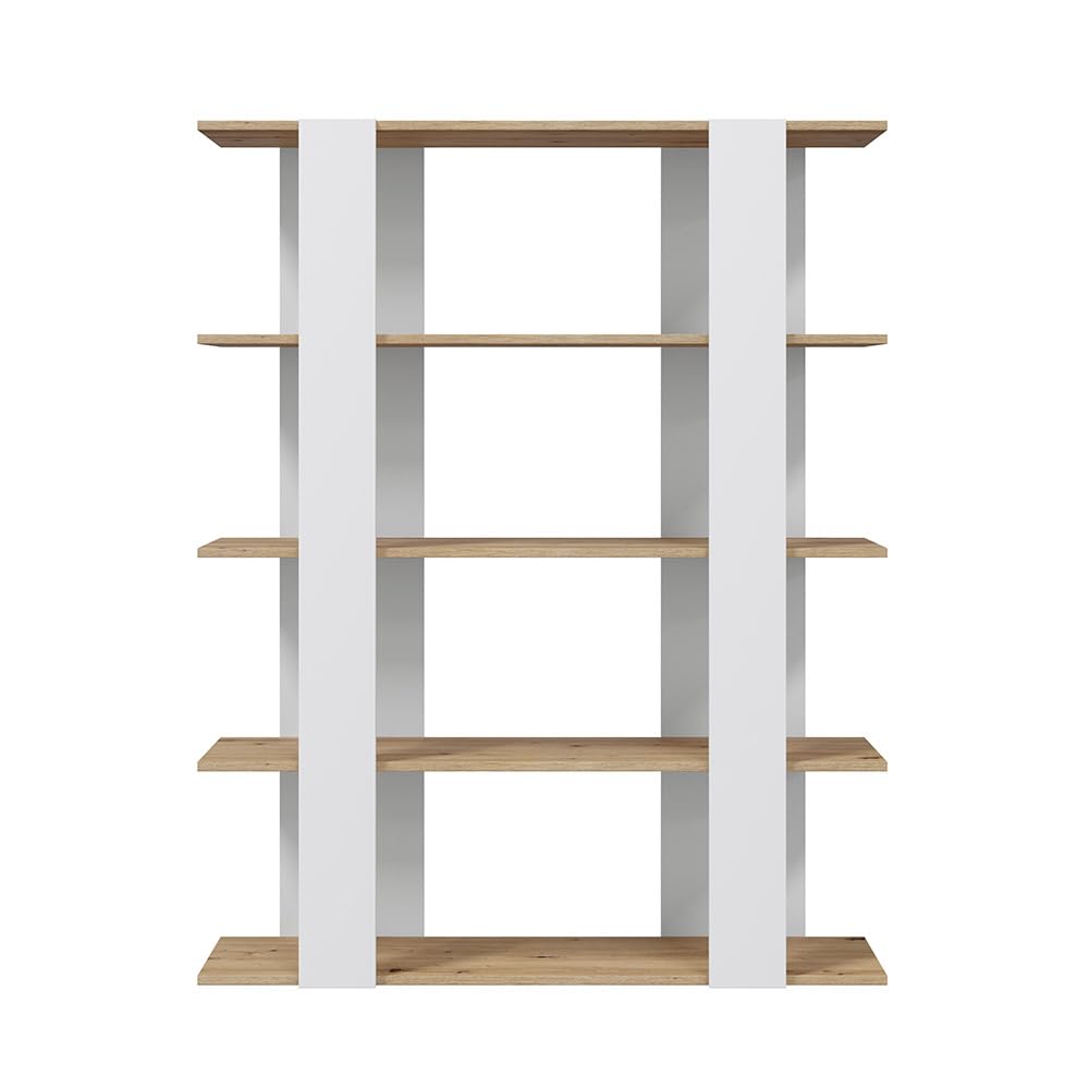 habeig Standregal Hochregal Bücherregal Aktenschrank Kommode Weiß Holz schwere Qualität (012260W)