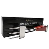 Añejo Deluxe Ice Pick - 8-inch Sturdy Ice Chipper Stainless Steel & Wood Handle - Best for Kitchen and Ice Machines. (1-PACK)