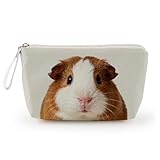 Livel lhoodモルモットプリント 化粧ポーチ コンパクト収納 リストストラップ付 小動物好きへのギフト 小物整理袋 かわいいモルモットイラスト メイクポーチ 多機能収納 軽量 萌えギフト 日常外出用ポーチ モルモット柄 化粧品収納バッグ リスト持ち コンパクト プレゼント選択 小物携行ポーチ