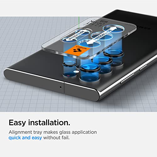 Spigen Camera Lens Screen Protector [Glas.tr Ez Fit Optik Pro] Designed For Galaxy S22 Ultra - Black [2 Pack] #TOP2