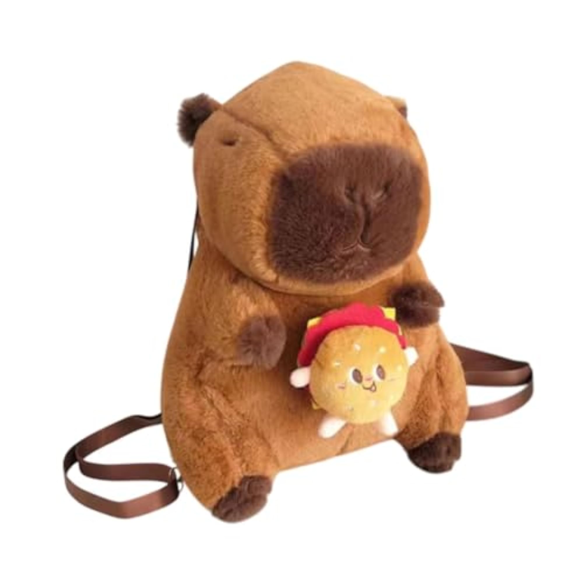 Plush Capybara Cartoon Backpack for Casual Outdoor Shopping