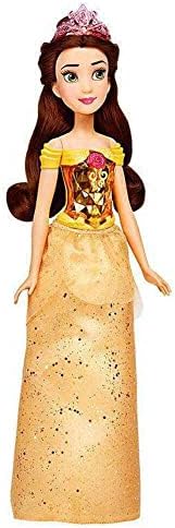Disney Princess Royal Shimmer Belle Doll, Fashion Doll with Skirt and Accessories, Toy for Kids Ages 3 and Up, Yellow