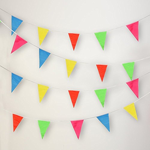 TSMD 750 Ft Multicolor Pennant Banners String Flag Banner, 600Pcs Nylon Fabric Pennant Flags for Grand Opening,Party Festivals Decorations
