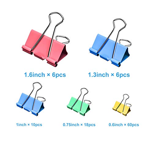 Binder Clips, 100Pcs Binder Clips Assorted Sizes [2023 Upgrade] Large, Medium, Mini Binder Clips Combination, Can Use For Office, Home, School #TOP1