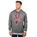 NBA Miami Heat Men's Fleece Hoodie Pullover Sweatshirt Rib Stripe, Medium, Charcoal