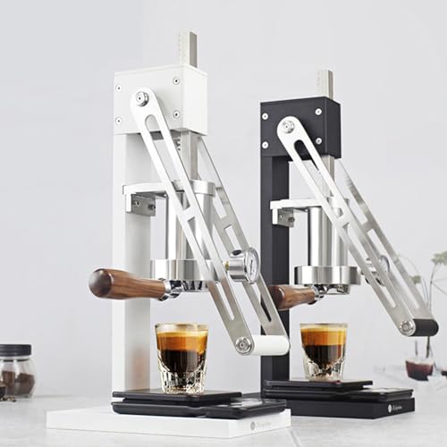 Jieotwice Handgepresste Kaffeemaschine, Espressomaschine, Hebelkaffeemaschine, Hochdruckdurchdringung/Fettreichtum(Weiß)
