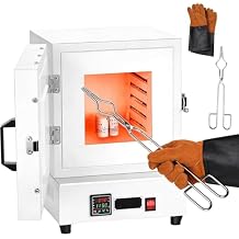 2000W Electric Kiln Pottery, 1150C Metal Melting Furnace, Kiln for Pottery at Home Ceramic, Heat Treat Oven for Jewelry Making, Glazing, Dewaxing, Annealing and DIY Studio Projects