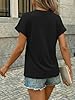 AUTOMET Womens Spring Tops 2026 Short Sleeve Shirts Henley Dressy Casual Blouses V Neck Fashion Tunics Trendy Flowy Clothing Black L #4