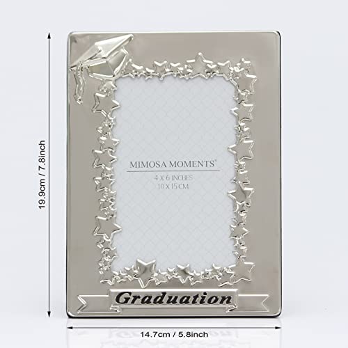 Mimosa Moments Metal 2023 Graduation Picture Frame, Class Of 2023 4X6 Photo, Shiny Silver With Black Antique (4X6'' Photo, Silver) #TOP5