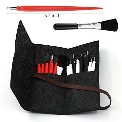 18 Pieces Scratch Art Tools, Scratching Drawing Color Pen Dual Tip/Scratch Paper Stick Stylus Tools Bag for Adults & Kids Art Paper Painting, Scratch Pen with Clean Brush Crafts Set