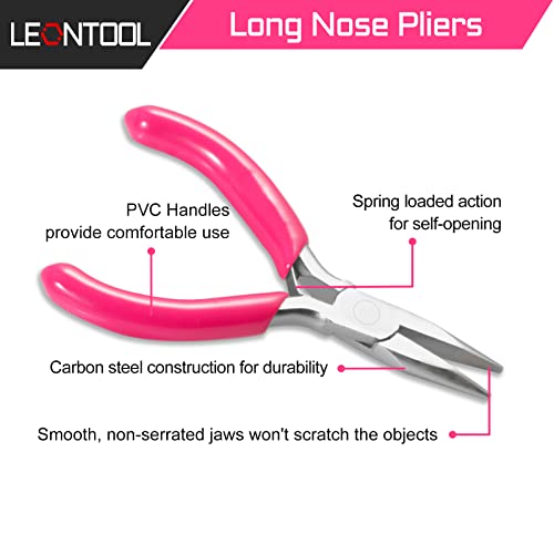 Leontool Mini Long Nose Pliers Micro Needle Nose Pliers 3 Inch Chain Nose Pliers For Jewelry Making Mini Pliers Jewelery Making Tools For Bending Clamping Winding #TOP1