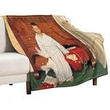Norman-Rockwell Print Painting The Discovery Fleece Throw Blanket Fall Decor Home Room Blankets Flannel for Bed Couch Sofa Camping Soft 40'x50'