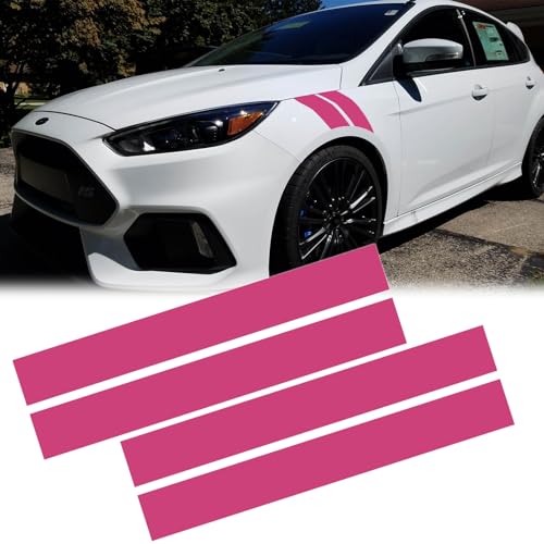 Image of x xotic tech 4pcs Car Fender Stripes Hash Marks KK Vinyl Sticker Universal for Car Truck SUV Auto Bumper Racing Stripe Decal (Pink)