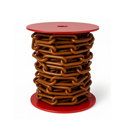 Sopomarkt24 Regenablaufkette Kunststoff braun – 6 m Länge, wetterfest & UV-beständig, rostfrei, leicht montierbar, dekorativ für Regenrinne & Garten