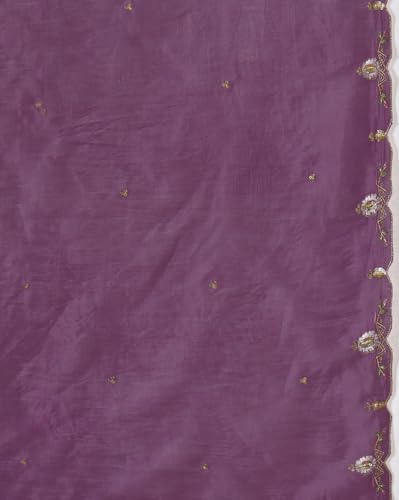 Image of Amazon Brand - Tavasya Women Cotton Blend Zari Sequin Thread EmbroideKurta Set with Palazzo and Dupatta for Daywear