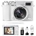 48MP Digital Camera for Kids, 1080P HD Vlogging Camera with 180° Flip Screen, 16X Digital Zoom, Anti-Shake Autofocus Compact Camera, Webcam Function, Rechargeable Battery & Memory Card