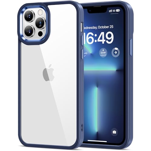 Image of HOOMIL Case for iPhone 13 Pro 6.1-Inch, Non-Yellowing, Drop Protection, Anti-Scratch Transparent Hard Back Phone Cover - Blue