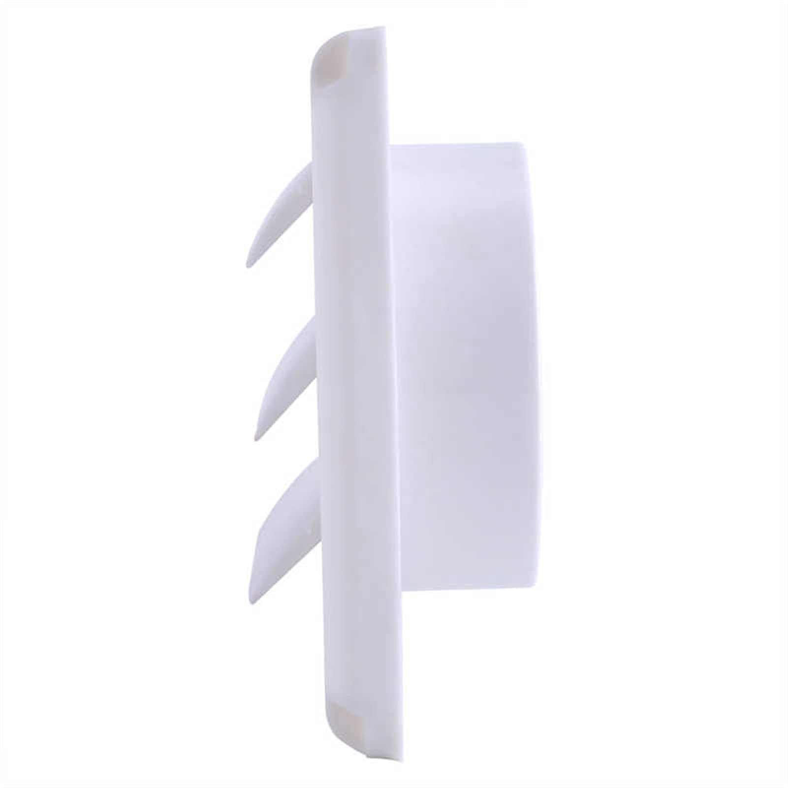 Griglia di ventilazione a parete in plastica | Bianco 15 cm o 20 cm 3 alette con zanzariera: for canalina a parete e aperture a soffitto(20cm)