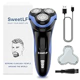SweetLF Electric Razor for Men, IPX7 Waterproof, Wet & Dry Shaving, Pop-up Trimmer, Type C Rechargeable, Corded & Cordless, Father's Day Gift