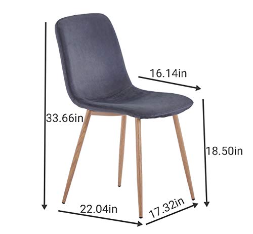 Flesser Kitchen Side Chair Gray Set Of 4 Velvet Dining Room Chairs With Metal Legs Modern Padded Dining Chairs #TOP2