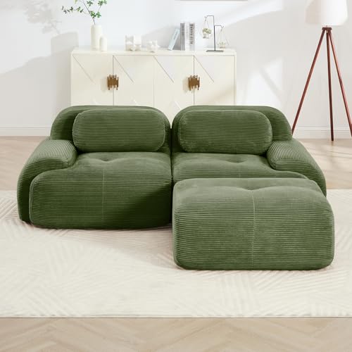 Image of Corduroy Modular Sectional Sofa, Oversized Cloud Couches for Living Room