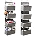 EZOWare Étagère de Rangement Suspendue en Tissu Non-Tissé à 4 Poches, Étagère Murale, pour Salle de Bain, Armoire, Penderie, Chambre d’Enfant – Gris, Lot de 2