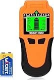 Leitungssuchgerät 6-in-1 Wanddetektor mit LCD-Display & Signalton, Hochpräziser Wandsensor für Holz, Metall, Stromkabel und Rohre