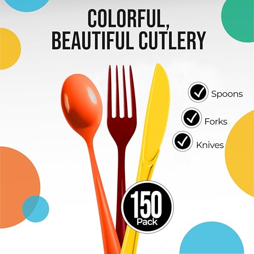 Thanksgiving-Plastic-Silverware-Heavy-Duty-150-Pcs-Thanksgiving-Plastic-Cutlery-Sets-Utensil-Sets-50-Of-Each-Forks-Knives-Spoons-Disposable-Cutlery-Set-Flatware-Set-For-Party-Supplies-Exquisite Thanksgiving Plastic Silverware Heavy Duty 150 Pcs Thanksgiving Plastic Cutlery Sets Utensil Sets 50 Of Each Forks Knives Spoons Disposable Cutlery Set Flatware Set For Party Supplies Exquisite