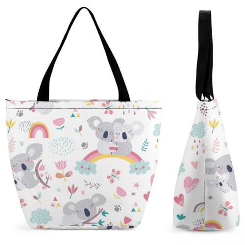 Sac à main ratons laveurs arc-en-ciel grand cabas chic aux finitions soignées