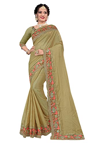 Sari indien avec chemisier à sequins vêtement de fête Aïd 6.25m