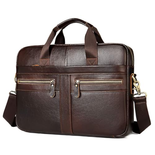 VINBAGGE Sacoche pour Ordinateur Portable 14 pouces Cartable Cuir Homme Sacs Business Porte Document d'affaires Mallette de Travai Sac à Bandoulière en Cuir...