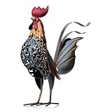 estatua de jardin Estatuas y esculturas de gallo de jardín, figuras de adorno de césped de arte de animales de pollo de metal, ilustraciones para decoración al aire libre, patio, patio trasero y cocin