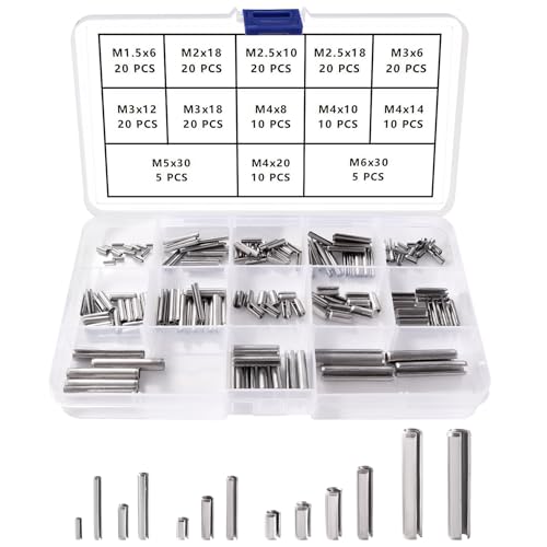 YIXISI 190 Pezzi 13 Dimensioni M1.5/M2/M2.5/M3/M4/M5/M6 Rotoli Perni Intaglio Molla