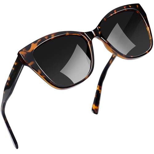 Joopin Retro Polarized Cat Eye Sunglasses Womens, Trendy Cateye Sun Glasses Ladies Designer Style Leopard Black