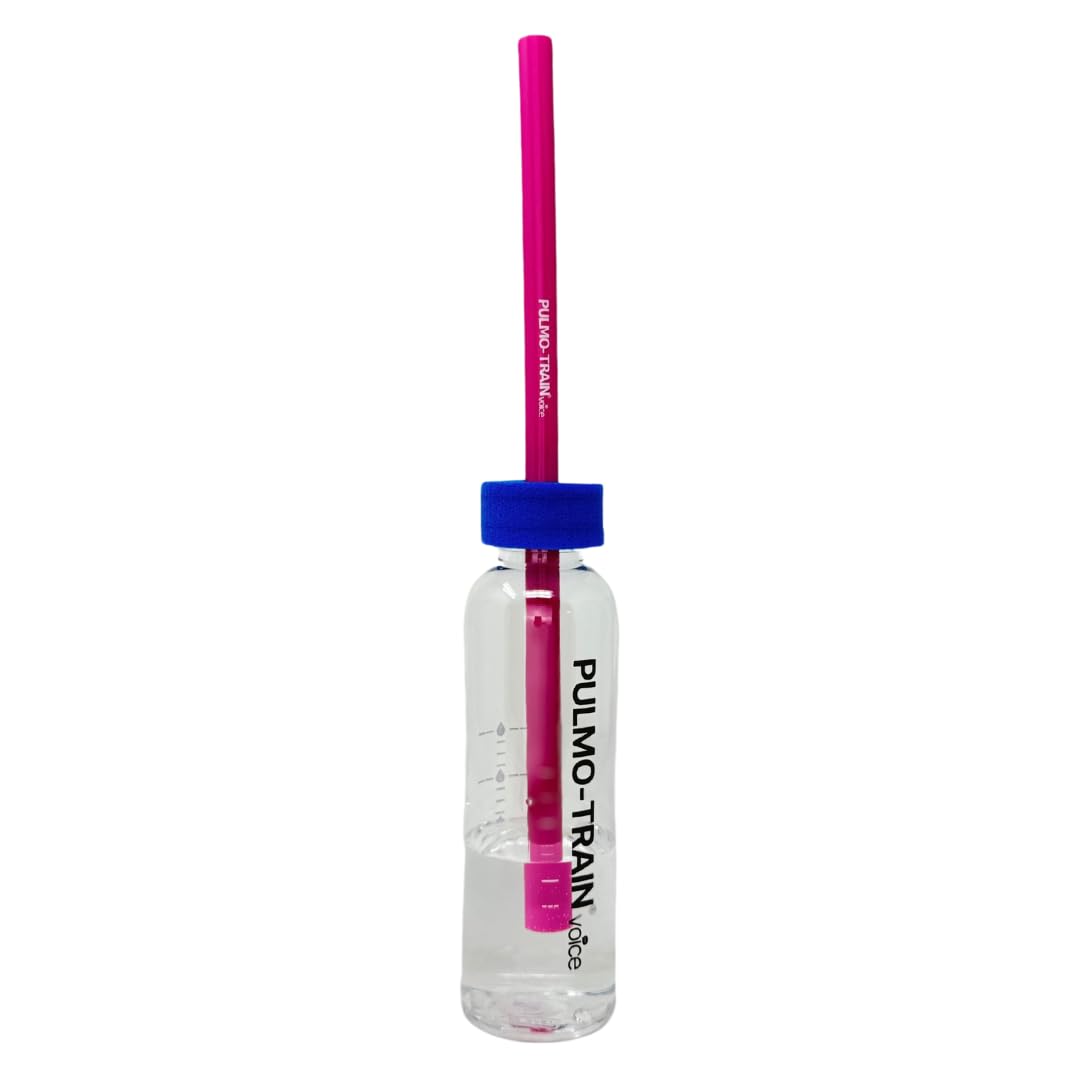 Voice - Set di tubi in silicone per allenamento vocale, in diversi colori – tubo, bottiglia e supporto – adatto per parlare, allenamento vocale e educazione parlante (rosa, 1 set)