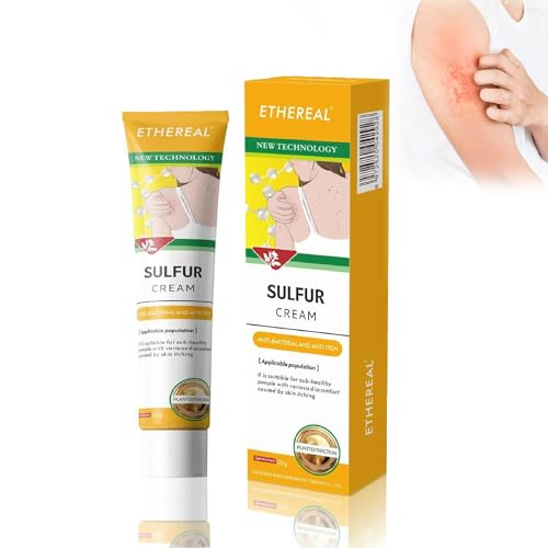 Crema sulfur antifúngico -20g, adecuado para picaduras de ácaros, irritación inflamatoria de la piel,eccema, picor,Calmante e hidratante,Adecuado para pieles sensibles