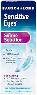 Sensitive Eyes Contact Lens Solution by Bausch & Lomb Saline Solution for Sensitive Eyes, Soft Contact & Gas Permeable Lenses, 12 Fl Oz